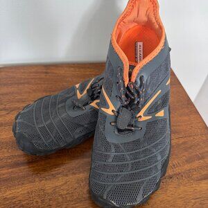 Men's Aleader XBarefoot Soft Run Minimalist Gray w/Orange Accent Size 9